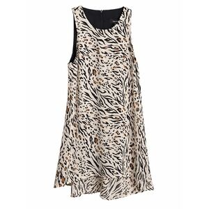 Karen Kane Animal Print Hi-Low Dress Size S Sleeveless USA Made Flowy